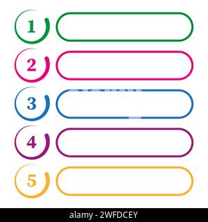 classement du contenu de la table. Bandes colorées avec infographies de chiffres. Illustration vectorielle. image de stock. SPE 10. Illustration de Vecteur