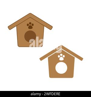 Icône de maison de chien avec symbole de patte. Illustration vectorielle. image de stock. SPE 10. Illustration de Vecteur