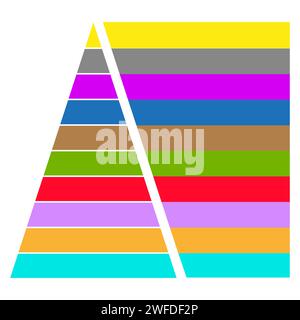 Triangle coloré, bannières de graphiques pyramidaux. Diagramme, graphique, nourriture graphique. Illustration vectorielle. image de stock. SPE 10. Illustration de Vecteur