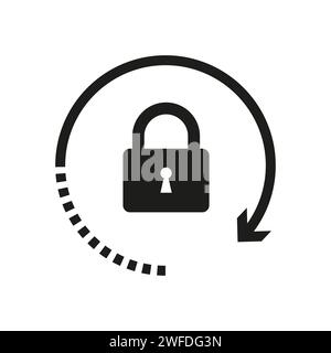 Icône de rechargement du verrou. Symbole de réinitialisation du mot de passe. Illustration vectorielle. SPE 10. Image de stock. Illustration de Vecteur