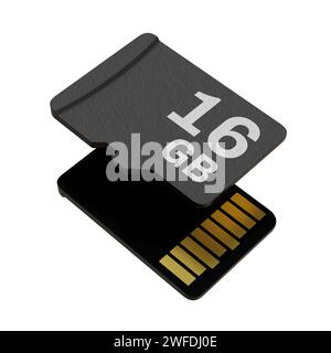 Carte mémoire d'une capacité de 16 Go, disque de stockage Flash MicroSD Banque D'Images