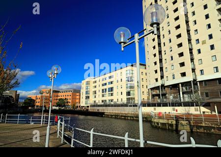 Appartements, Scott Harbour, Roath Basin, Cardiff Bay, Cardiff, pays de Galles du Sud. Banque D'Images