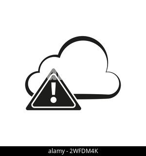 Erreur Internet Cloud. Icône d'avertissement et d'alerte du réseau Cloud. Illustration vectorielle. SPE 10. Image de stock. Illustration de Vecteur