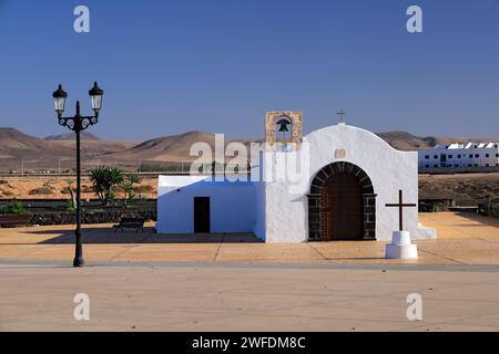Église la Ermita de Nuestra Señora del Buen Viaje, El Cotillo, Fuerteventura, Îles Canaries, Espagne. Banque D'Images