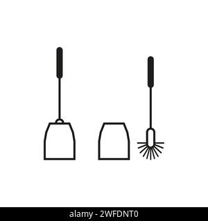 Elément de brosse pour toilettes. Symbole de nettoyage sur les sanitaires. Illustration vectorielle. SPE 10. Image de stock. Illustration de Vecteur