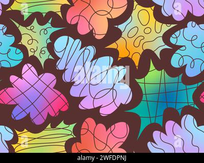 Grillades abstraites dessinées à la main colorées sans couture Illustration de Vecteur