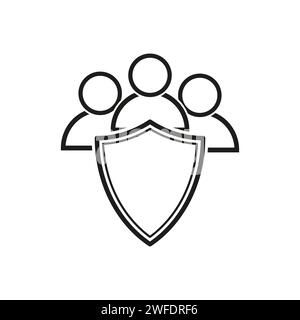 Icône sécurité des personnes. Soins communautaires, sauvegarde de groupe de personnes, symbole de l'équipe de protection. Illustration vectorielle. SPE 10. Image de stock. Illustration de Vecteur