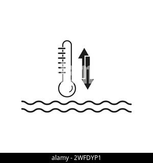 Signe de thermomètre. icône de mesure de la température du liquide. Contrôler la température de l'eau ou de l'huile. Illustration vectorielle. SPE 10. image de stock. Illustration de Vecteur