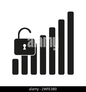 Indicateur de puissance du signal. Verrou ouvert, témoin d'antenne. Illustration vectorielle. SPE 10. Image de stock. Illustration de Vecteur