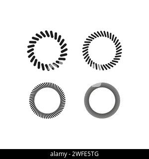 Jeu de cordes rondes. Jeu de cordes circulaires d'épaisseur différente. Illustration vectorielle. SPE 10. image de stock. Illustration de Vecteur