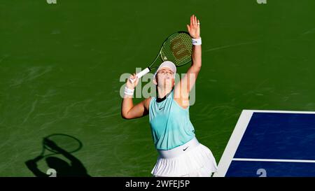 Petra KVITOVA (CZE) vs Jelena OSTAPENKO (LAT) lors de leur match de quart de finale dans le cadre des Dubai Duty Free tennis Championships WTA 500 le 17 février 2022 à Dubaï, Émirats arabes Unis. Photo de Victor Fraile / Power Sport Images Banque D'Images