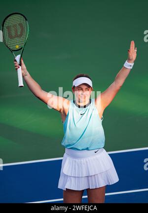 Petra KVITOVA (CZE) vs Jelena OSTAPENKO (LAT) lors de leur match de quart de finale dans le cadre des Dubai Duty Free tennis Championships WTA 500 le 17 février 2022 à Dubaï, Émirats arabes Unis. Photo de Victor Fraile / Power Sport Images Banque D'Images