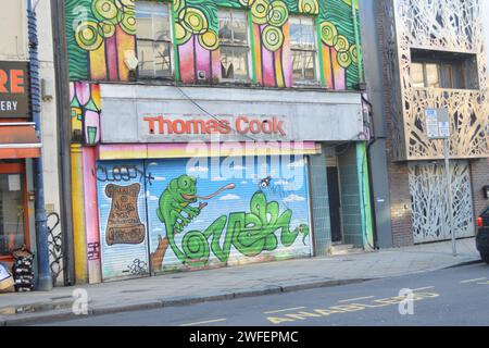 Ancien magasin Thomas Cook sur High Street, Swansea, pays de Galles. 26 janvier 2024. Banque D'Images