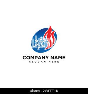 Concept abstrait de conception de logo d'icône de feu de glace vecteur de modèle de style plat. Illustration vectorielle Illustration de Vecteur