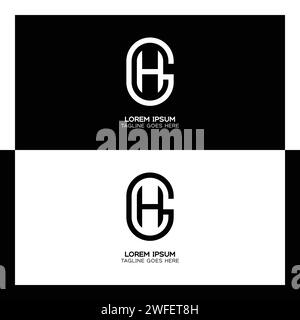 Logo de lettre initiale GH. Monogramme de motif alphabet G et H. Illustration de Vecteur