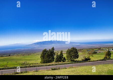 Vue limpide du parc Rice à Kula aux montins de Maui. Banque D'Images