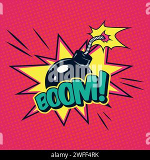 Image vectorielle de style pop art de bombe Illustration de Vecteur