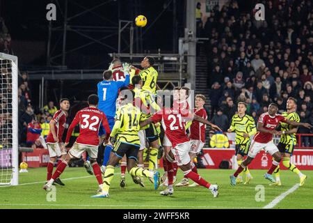 Nottingham, Royaume-Uni. 31 janvier 2024. Nottingham, Angleterre, 30 janvier 2024 : Corner lors du match de Premier League entre Nottingham Forest et Arsenal FC au City Ground à Nottingham, Angleterre (Richard Callis/SPP) crédit : SPP Sport Press photo. /Alamy Live News Banque D'Images