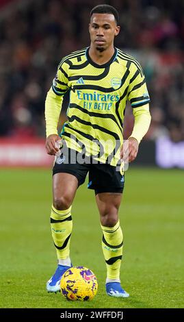 Nottingham, Royaume-Uni. 30 janvier 2024. Gabriel d'Arsenal lors du match de Premier League au City Ground, Nottingham. Le crédit photo devrait se lire : Andrew Yates/Sportimage crédit : Sportimage Ltd/Alamy Live News Banque D'Images