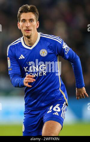 Leicester, Royaume-Uni. 30 janvier 2024. Dennis Praet de Leicester City lors du Sky Bet Championship Match Leicester City vs Swansea City au King Power Stadium, Leicester, Royaume-Uni, le 30 janvier 2024 (photo Gareth Evans/News Images) à Leicester, Royaume-Uni le 1/30/2024. (Photo Gareth Evans/News Images/Sipa USA) crédit : SIPA USA/Alamy Live News Banque D'Images