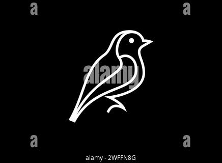 Illustration vectorielle de conception de logo de ligne d'oiseau abstraite créative Illustration de Vecteur
