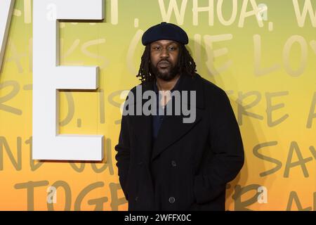 Londres, Royaume-Uni. 30 janvier 2024. LONDRES, ROYAUME-UNI - 30 JANVIER 2024 : Stefan A.D Wade assiste à la première britannique de Bob Marley : One Love au BFI IMAX Waterloo à Londres, Royaume-Uni, le 30 janvier 2024. (Photo de Wiktor Szymanowicz/NurPhoto) crédit : NurPhoto SRL/Alamy Live News Banque D'Images