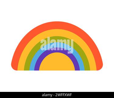 Arc-en-ciel coloré en bois. Système éducatif Montessori, enfants jouets illustration vectorielle de dessin animé Illustration de Vecteur