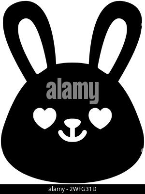 coeur illustration animal silhouette lapin logo love icône animal contour animal lapin patte heureux bébé lièvre adorable voeux mammifère enfant forme oreille de vacances sourire Illustration de Vecteur