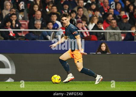 Madrid, Espagne. 28 janvier 2024. Pepelu (Valencia) football/football : Espagnol 'LaLiga EA Sportss' Match entre le Club Atletico de Madrid 2-0 Valencia CF à l'Estadio Civitas Metropolitano à Madrid, Espagne . Crédit : Mutsu Kawamori/AFLO/Alamy Live News Banque D'Images