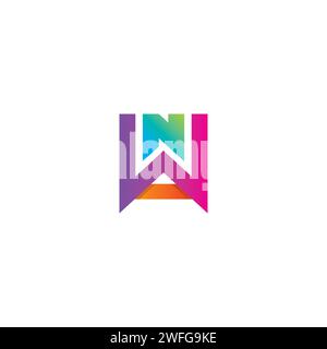 Logo NWA en couleur. Icône lettre WA Illustration de Vecteur