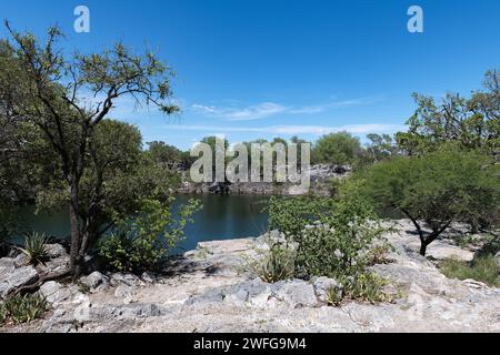 Lac Otjikoto près de Tsumeb, Namibie Banque D'Images