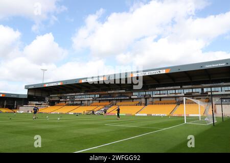 Vue générale de Vale Park, domicile du Port Vale football Club. Ancien Take That Singer et supporter de longue date de Vale envisage d'acheter le club de football League One. Banque D'Images