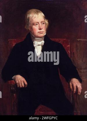 Sir Walter Scott, 1e baronnet (1771-1832), historien écossais, romancier, poète, et dramaturge, portrait à l'huile sur toile de John Graham Gilbert, 1829 Banque D'Images