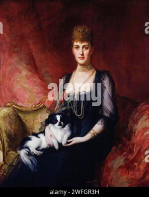 Reine Alexandra, de Danemark (1844-1925), alors princesse de Galles, plus tard reine consort du Royaume-Uni (1901-1910), portrait à l'huile sur toile d'après Sir Samuel Luke Fildes, 1920 Banque D'Images