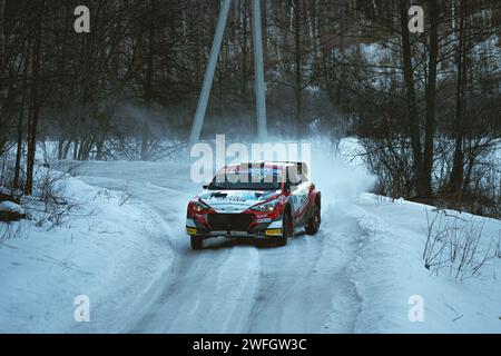 Rallye d'hiver en Lituanie Banque D'Images