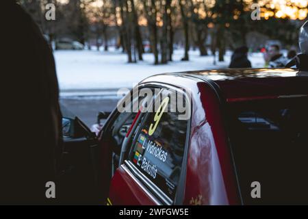 Rallye d'hiver en Lituanie Banque D'Images