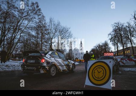 Rallye d'hiver en Lituanie Banque D'Images