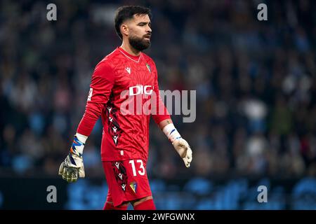 David Gil de Cadiz CF est à l'honneur lors du match de la Liga EA Sports entre le RC Celta de Vigo et Cadiz CF à l'Estadio Abanca Balaidos le 4 décembre 2023 Banque D'Images