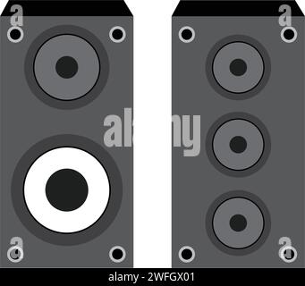 Haut-parleurs acoustiques en avion, corps en bois icône vecteur Illustration de Vecteur