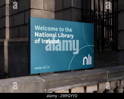 Bibliothèque nationale d'Irlande, ville de Dublin, Irlande. Banque D'Images