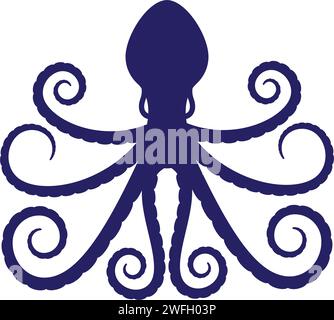 Modèle de conception d'illustration vectorielle d'icône Octopus Illustration de Vecteur