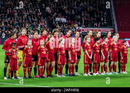 Amsterdam, pays-Bas. 30 janvier 2024. AMSTERDAM, 30-01-2024, Johan Cruijff Arena, UEFA WomenÕs Champions League, Ajax - AS Roma CL(femmes), saison 2023/2024, pendant le match Ajax - AS Roma CL(femmes), Team AS Roma crédit : Pro Shots/Alamy Live News Banque D'Images