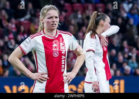 Amsterdam, pays-Bas. 30 janvier 2024. AMSTERDAM, 30-01-2024, Johan Cruijff Arena, UEFA WomenÕs Champions League, Ajax - AS Roma CL(femmes), saison 2023/2024, pendant le match Ajax - AS Roma CL(femmes), Ajax Nadine Noordam crédit : Pro Shots/Alamy Live News Banque D'Images