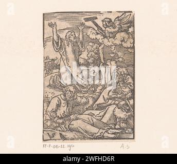Christ dans le Hof van getemane, Virgile, 1558 imprimer Nuremberg la prière du Christ dans le jardin de Gethsémani pendant la nuit Banque D'Images
