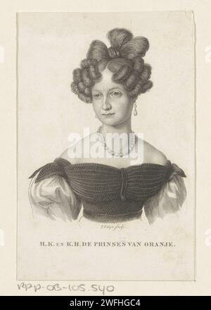 Portret van Anna Paulowna Romanowa, 1816 - 1836 print Portrait d'Anna Paulowna. Son titre dans la marge inférieure. Pays-Bas gravure sur papier / gravure Banque D'Images