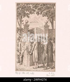 Clarissa est arrêtée au début de l'église, Daniel Nikolaus Chodowiecki, 1796 impression avec référence de page et numérotation au-dessus de la représentation. Berlin papier gravure Littérature. église (extérieur). portail, entrée. emprisonnement Banque D'Images