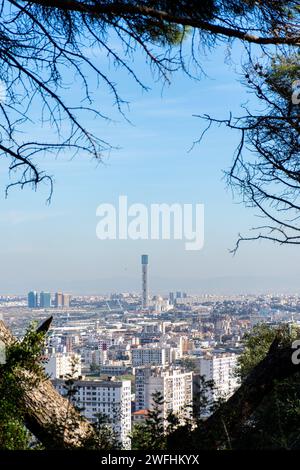 Vue en grand angle de la Grande Mosquée d'Alger. Vue panoramique. Banque D'Images