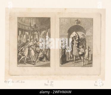 Deux représentations de la vie de Thoseus, Daniel Nikolaus Chodowiecki, 1794 print left : The kidnapping of Helena. Droite : Kimon porte les os de Thoseus Athènes. Berlin papier gravure (histoire de) Theseus. Thésée et Pirithous enlevant Helen. Cimon, l'Athénien, ramène les os de Thésée dans sa ville Banque D'Images