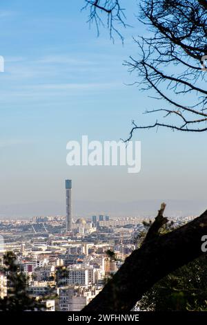 Vue en grand angle de la Grande Mosquée d'Alger. Vue panoramique. Banque D'Images