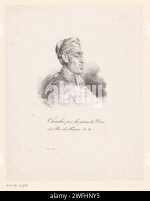 Caricature de Karel X van France, Jean Ignace Isidore Gérard Grandville (attribué à), 1830 exemplaires sur papier Paris personnages historiques (+ caricature  portrait) Banque D'Images